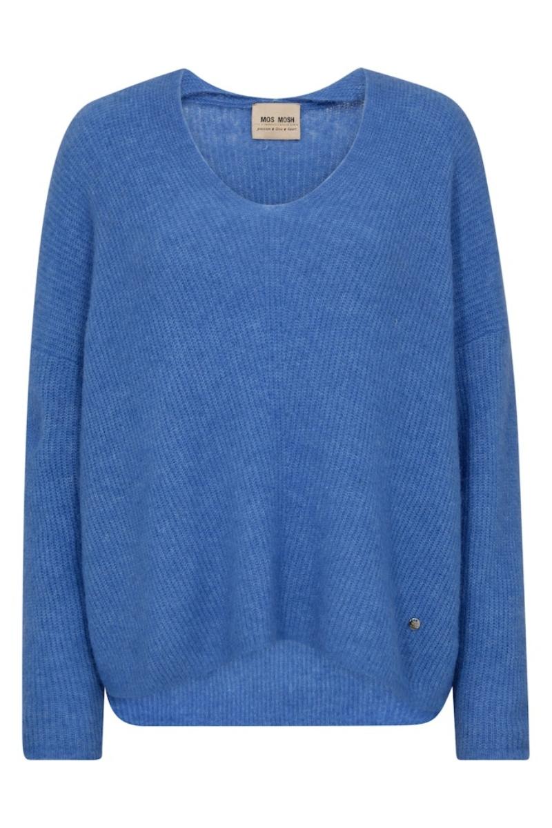 Thora V-Neck Knit | Ultramarine | Strik fra Mos Mosh - Image 2
