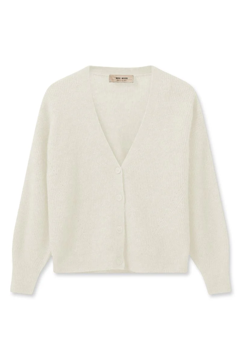 Thora V-Neck Knit Cardigan | Ecru | Strik fra Mos Mosh - Image 2