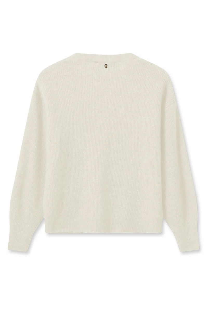 Thora V-Neck Knit Cardigan | Ecru | Strik fra Mos Mosh - Image 4