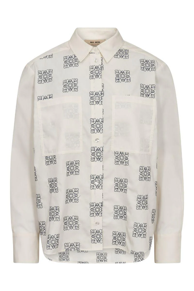 Weina Geo Shirt | Ecru | Skjorte fra Mos Mosh - Image 2