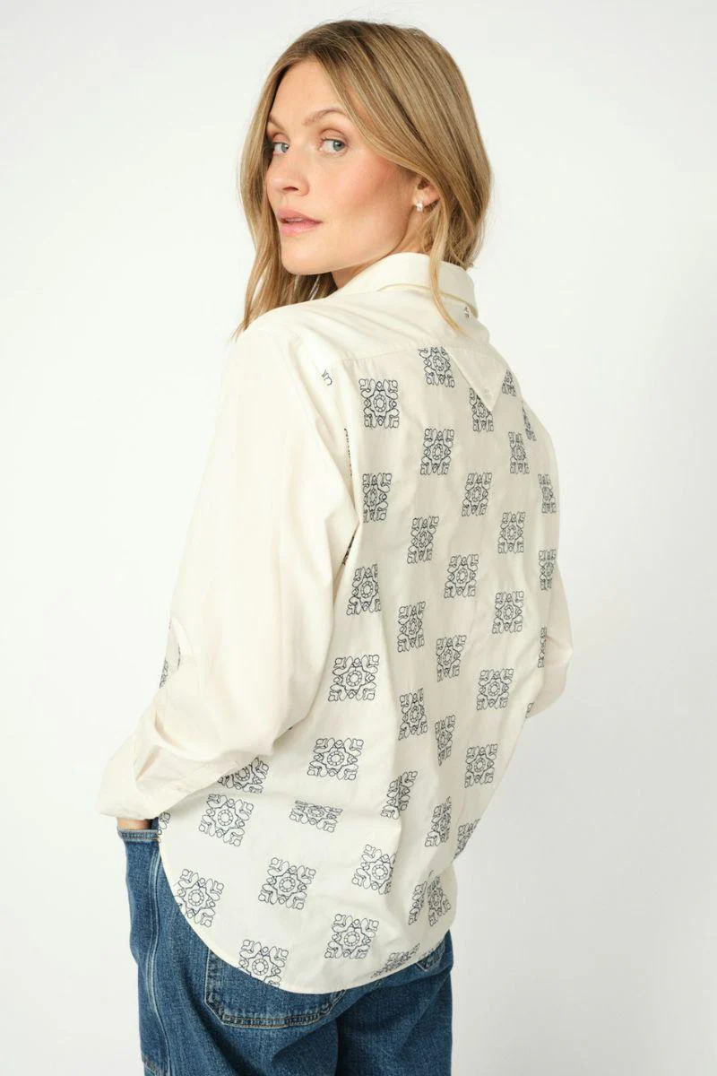 Weina Geo Shirt | Ecru | Skjorte fra Mos Mosh - Image 3