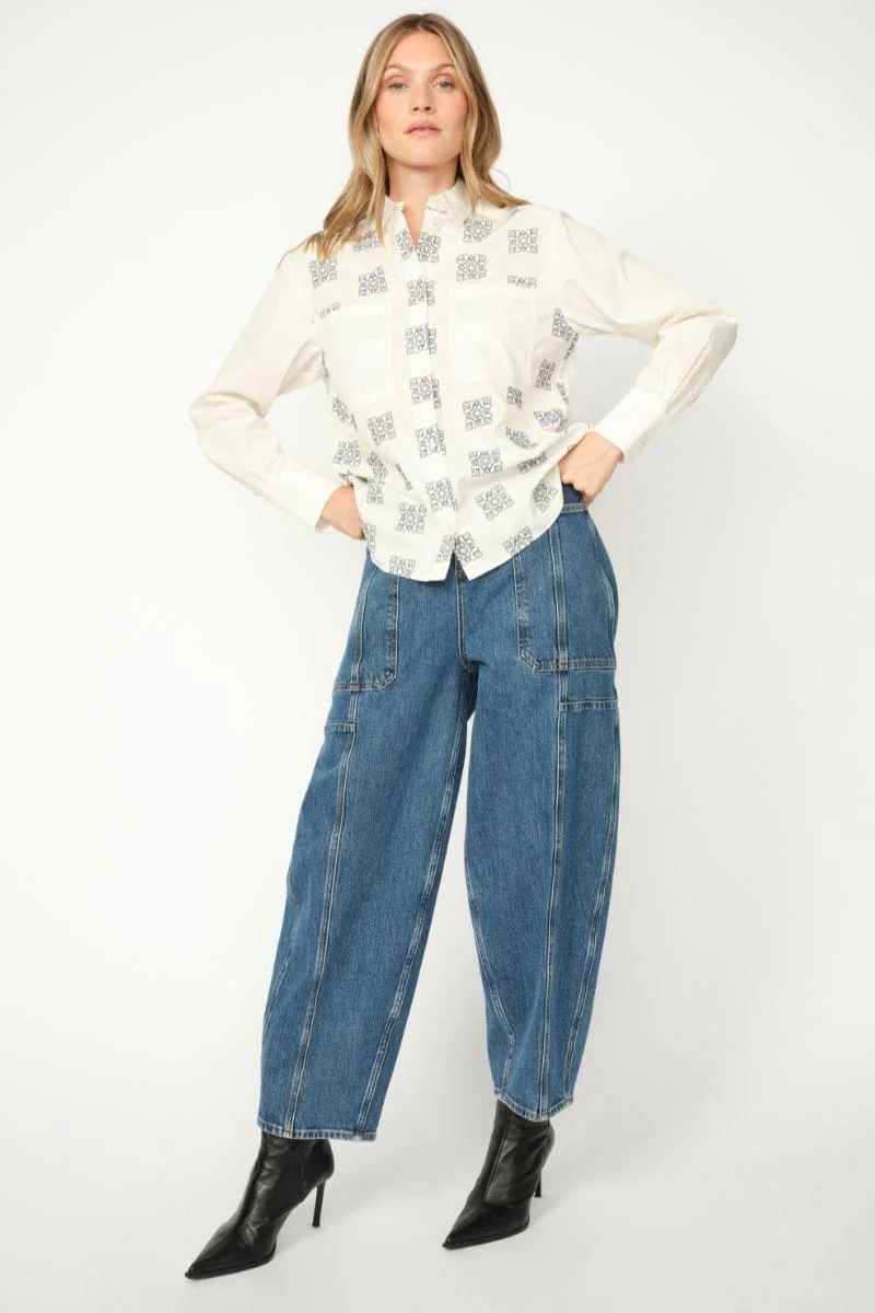 Weina Geo Shirt | Ecru | Skjorte fra Mos Mosh - Image 5