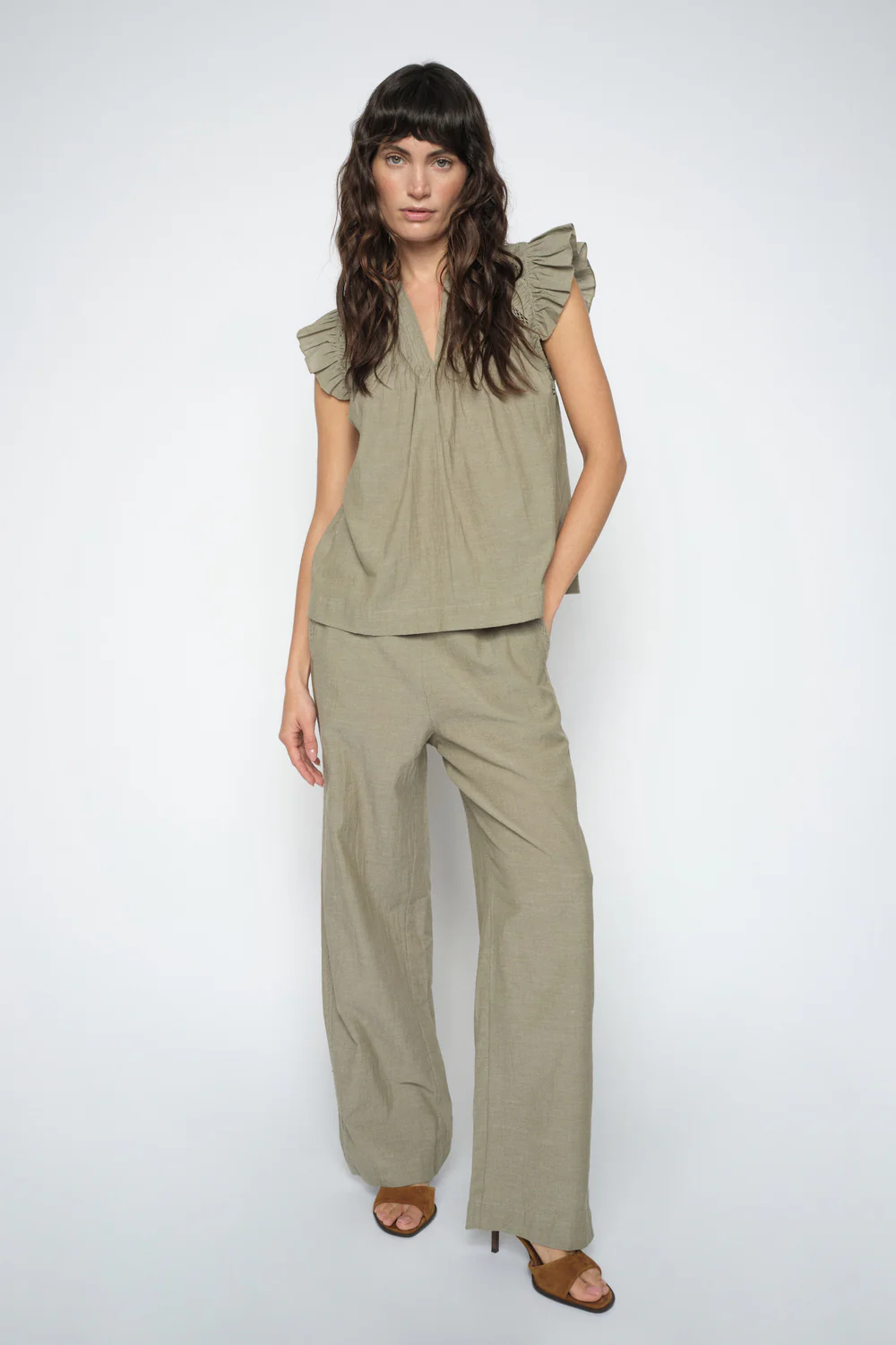 Wellor Izha Pants Regular | Burnt Olive | Bukser fra Mos Mosh - Image 4