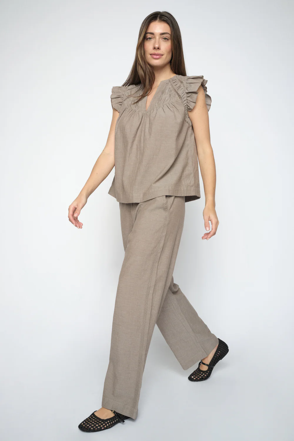 Wellor Izha Pants Regular | Chocolate Chip | Bukser fra Mos Mosh - Image 2