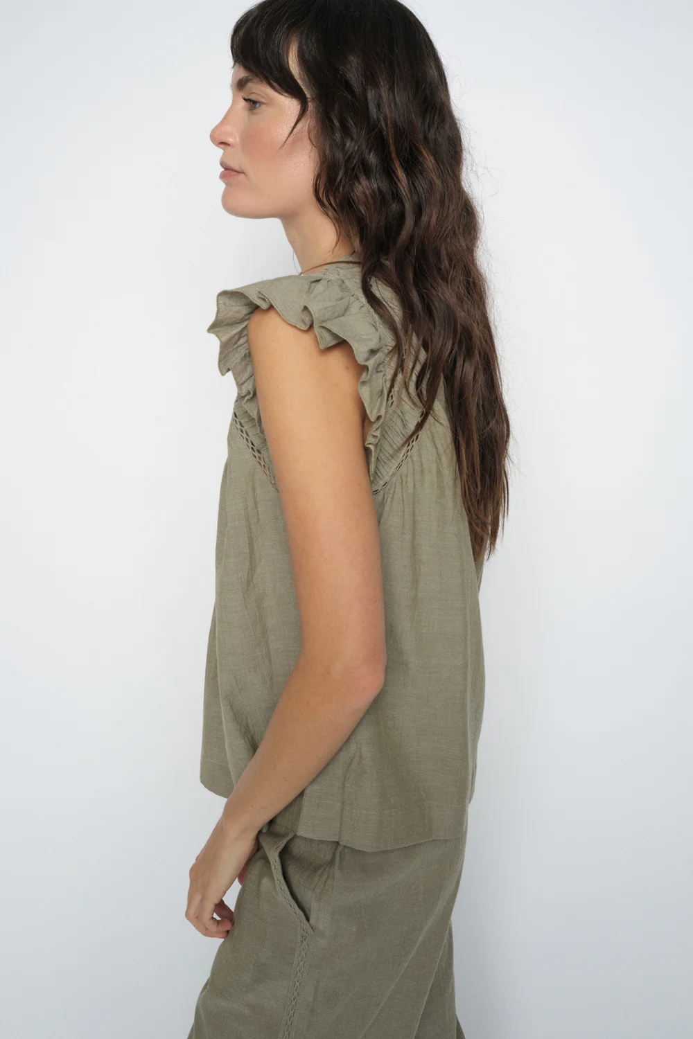 Woda Izha Blouse | Burnt Olive | Bluse fra Mos Mosh - Image 3