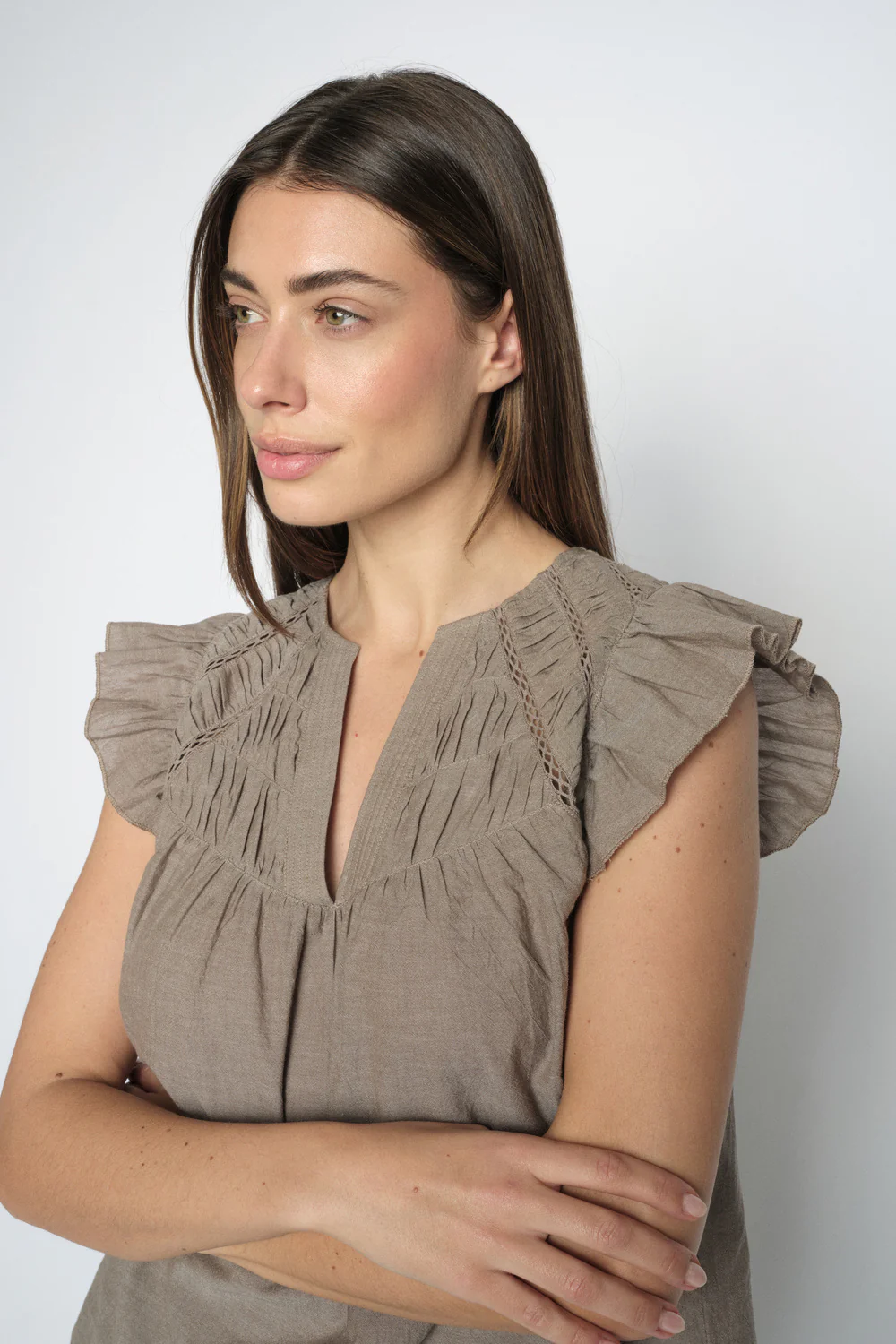 Woda Izha Blouse | Chocolate Chip | Bluse fra Mos Mosh - Image 3
