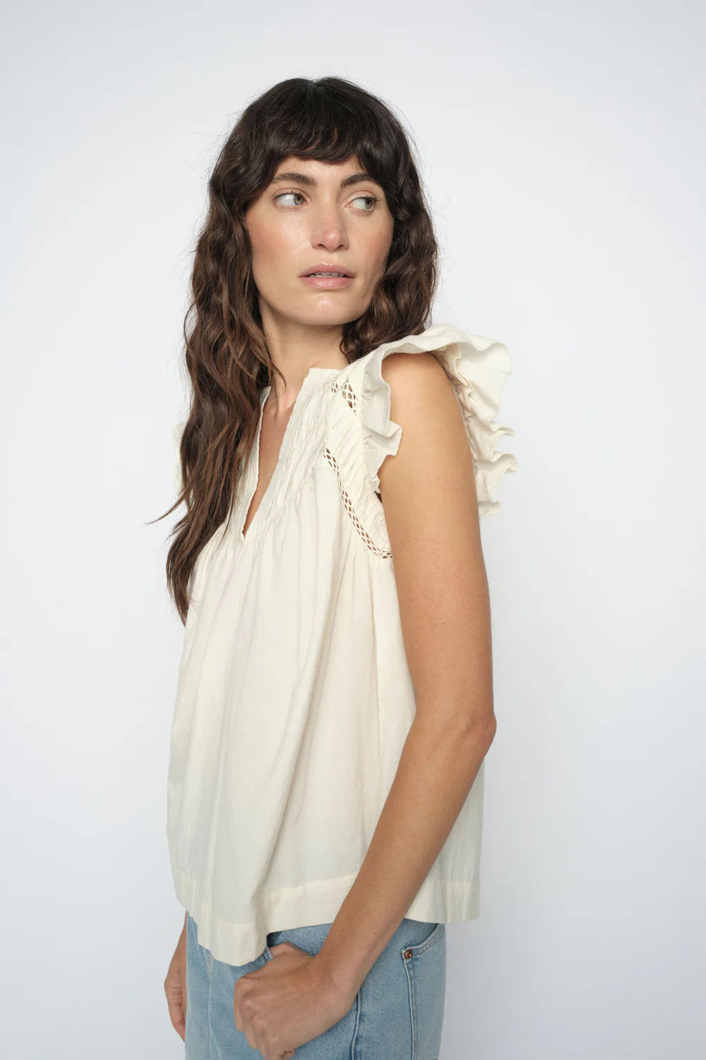 Woda Izha Blouse | Ecru | Bluse fra Mos Mosh - Image 3