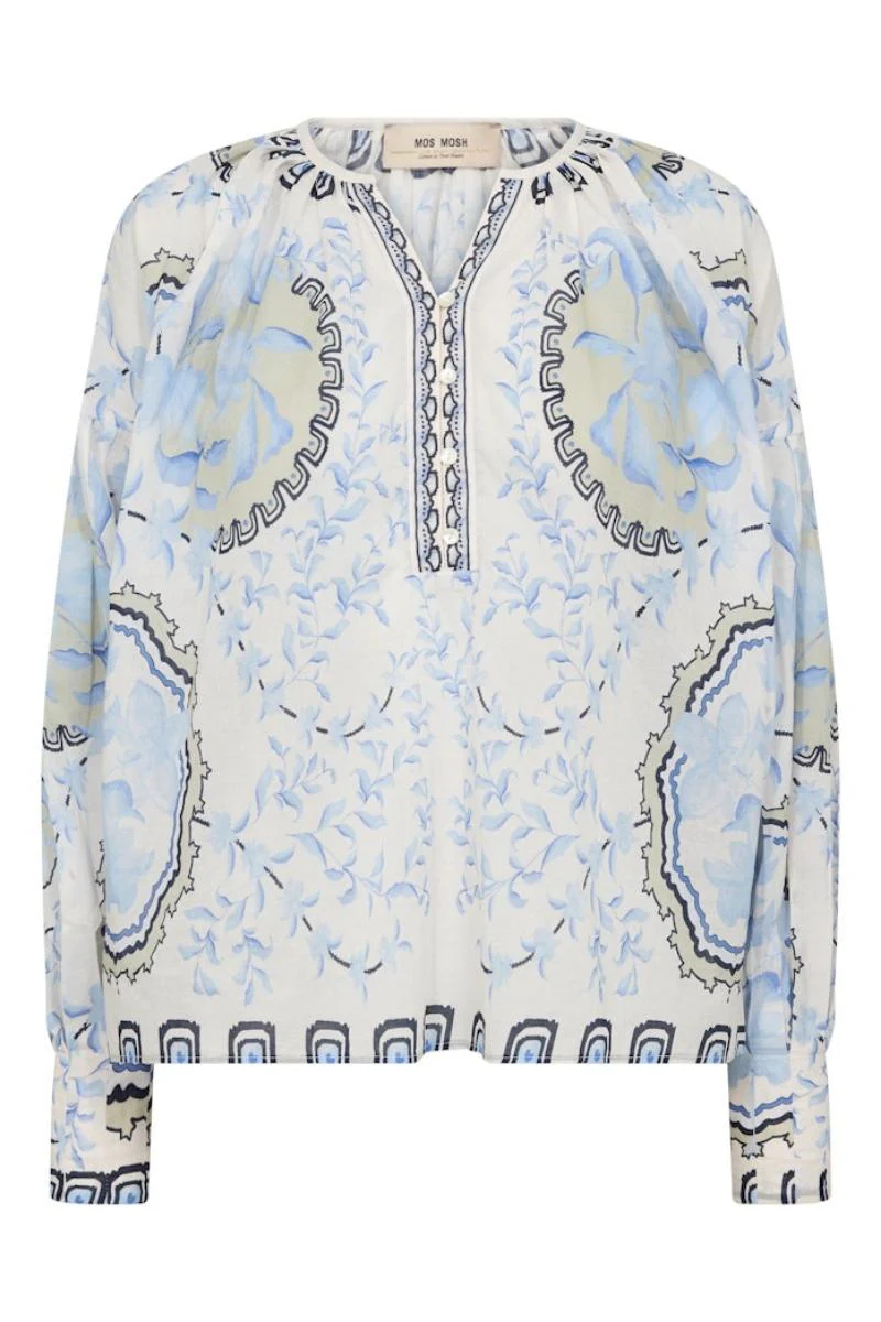Wylde Orchid Blouse | Brunnera Blue | Bluse fra Mos Mosh - Image 3