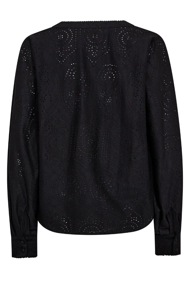 Yen Sina Lace Blouse | Black | Bluse fra Mos Mosh - Image 2