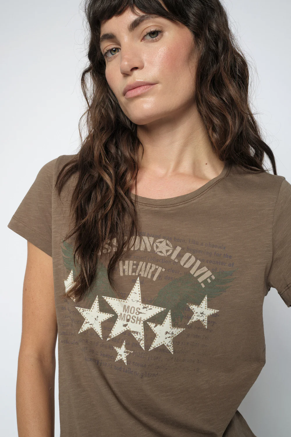 Zibba O-SS Tee | Chocolate Chip | T-Shirt fra Mos Mosh