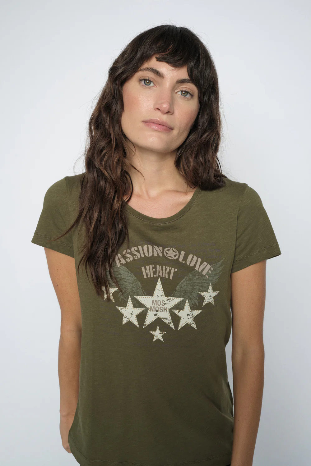 Zibba O-SS Tee | Olive Night | T-Shirt fra Mos Mosh