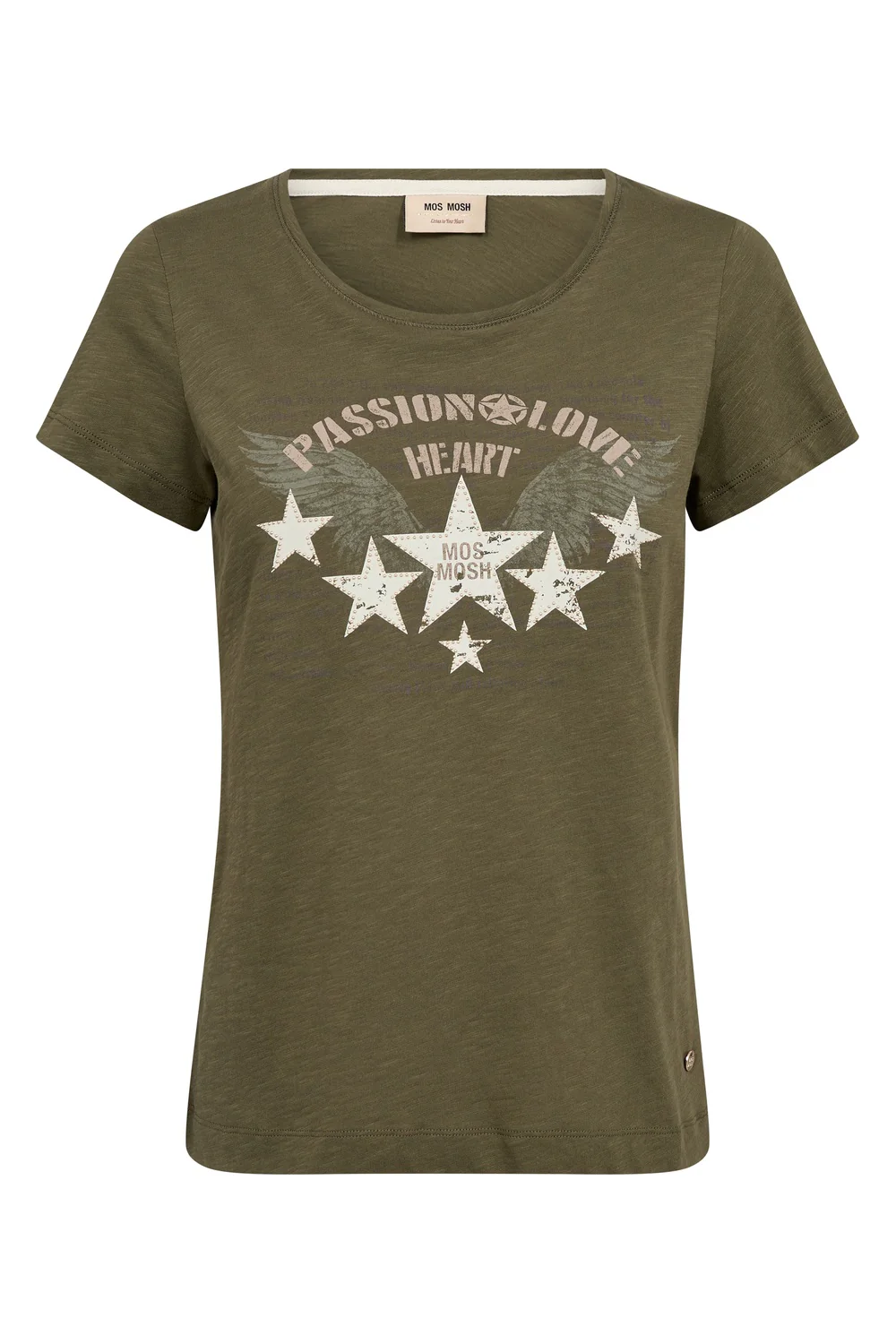 Zibba O-SS Tee | Olive Night | T-Shirt fra Mos Mosh - Image 2