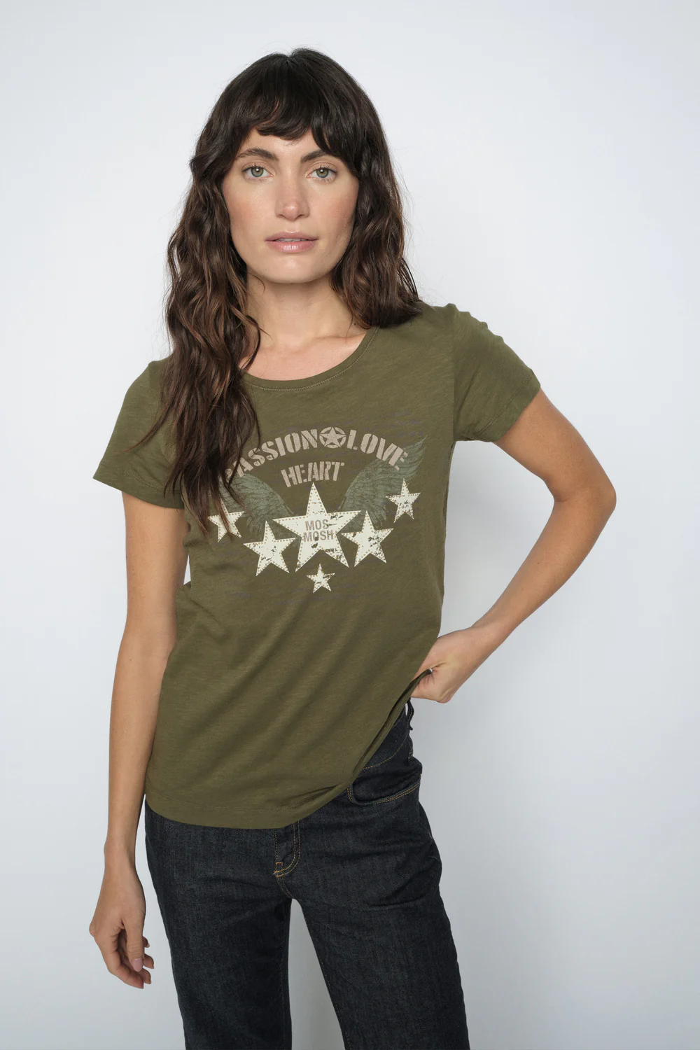 Zibba O-SS Tee | Olive Night | T-Shirt fra Mos Mosh - Image 3