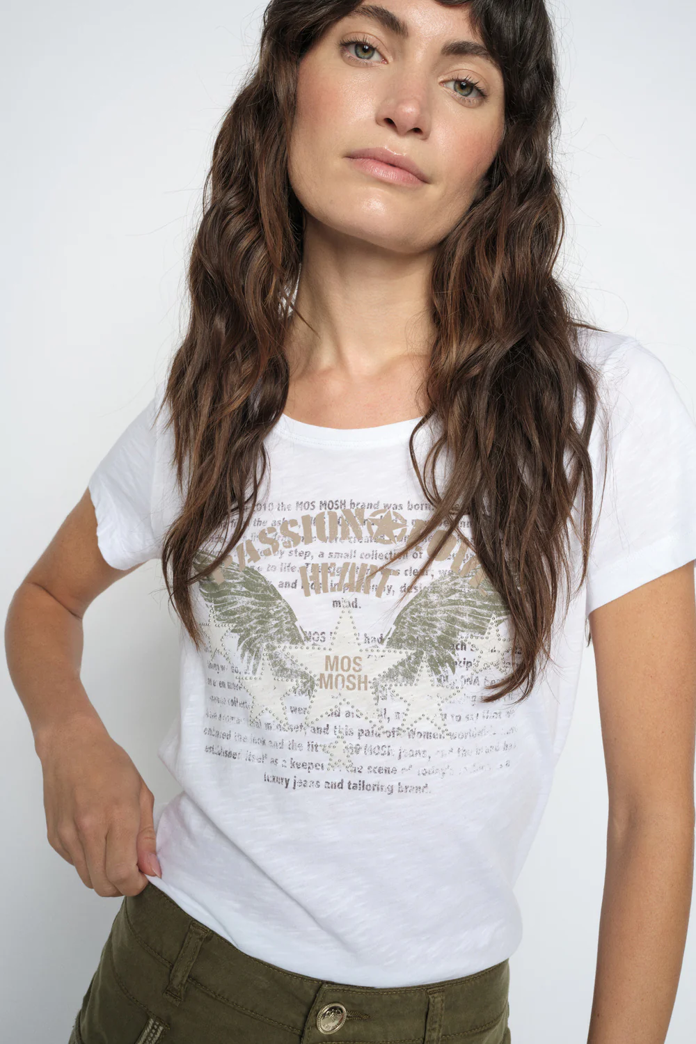 Zibba O-SS Tee | White | T-Shirt fra Mos Mosh