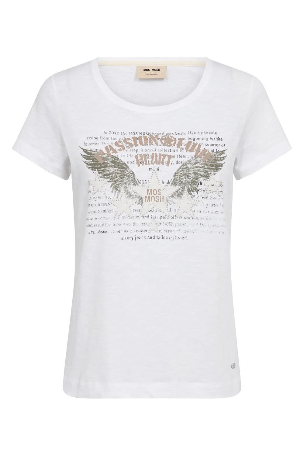 Zibba O-SS Tee | White | T-Shirt fra Mos Mosh - Image 2
