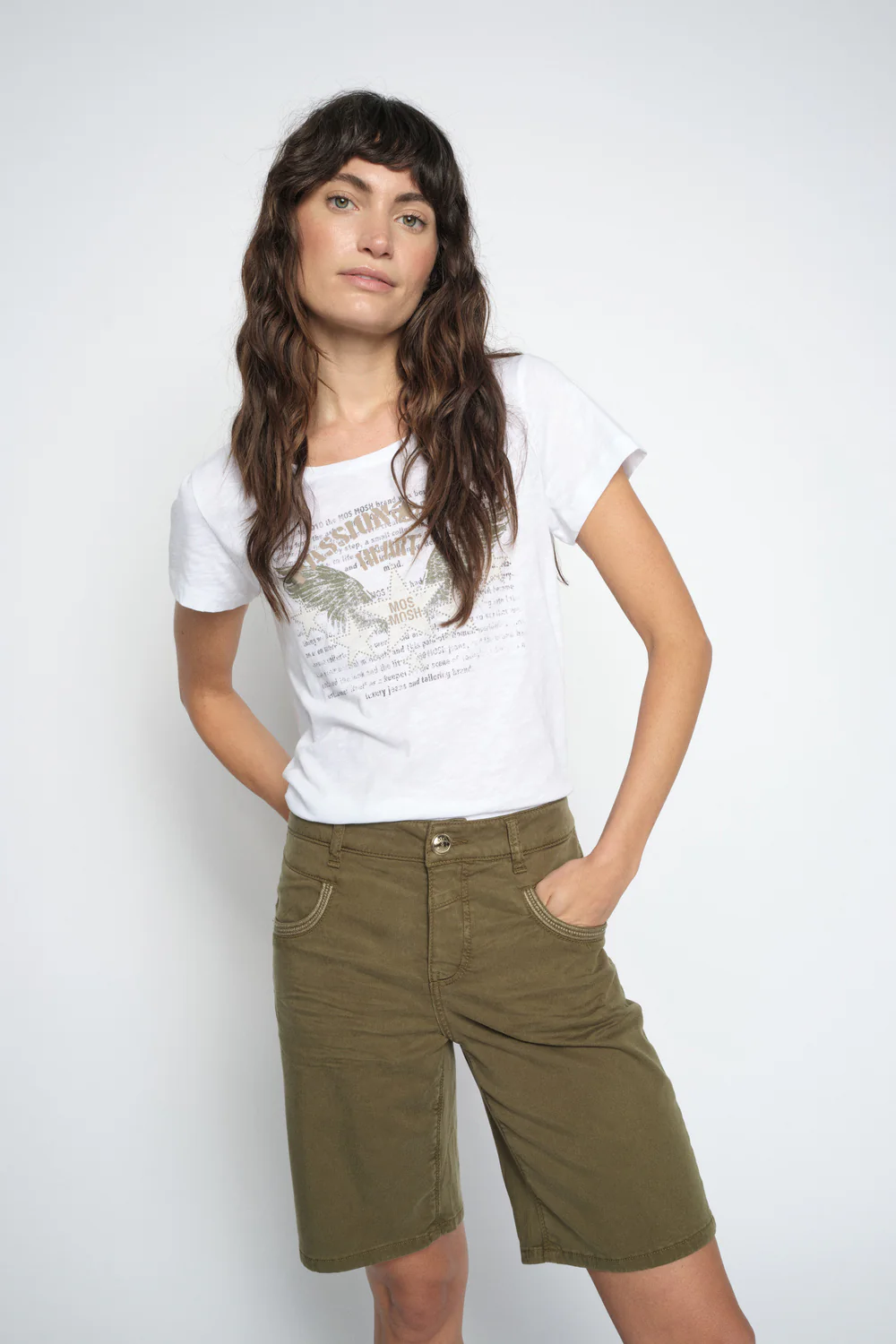 Zibba O-SS Tee | White | T-Shirt fra Mos Mosh - Image 3