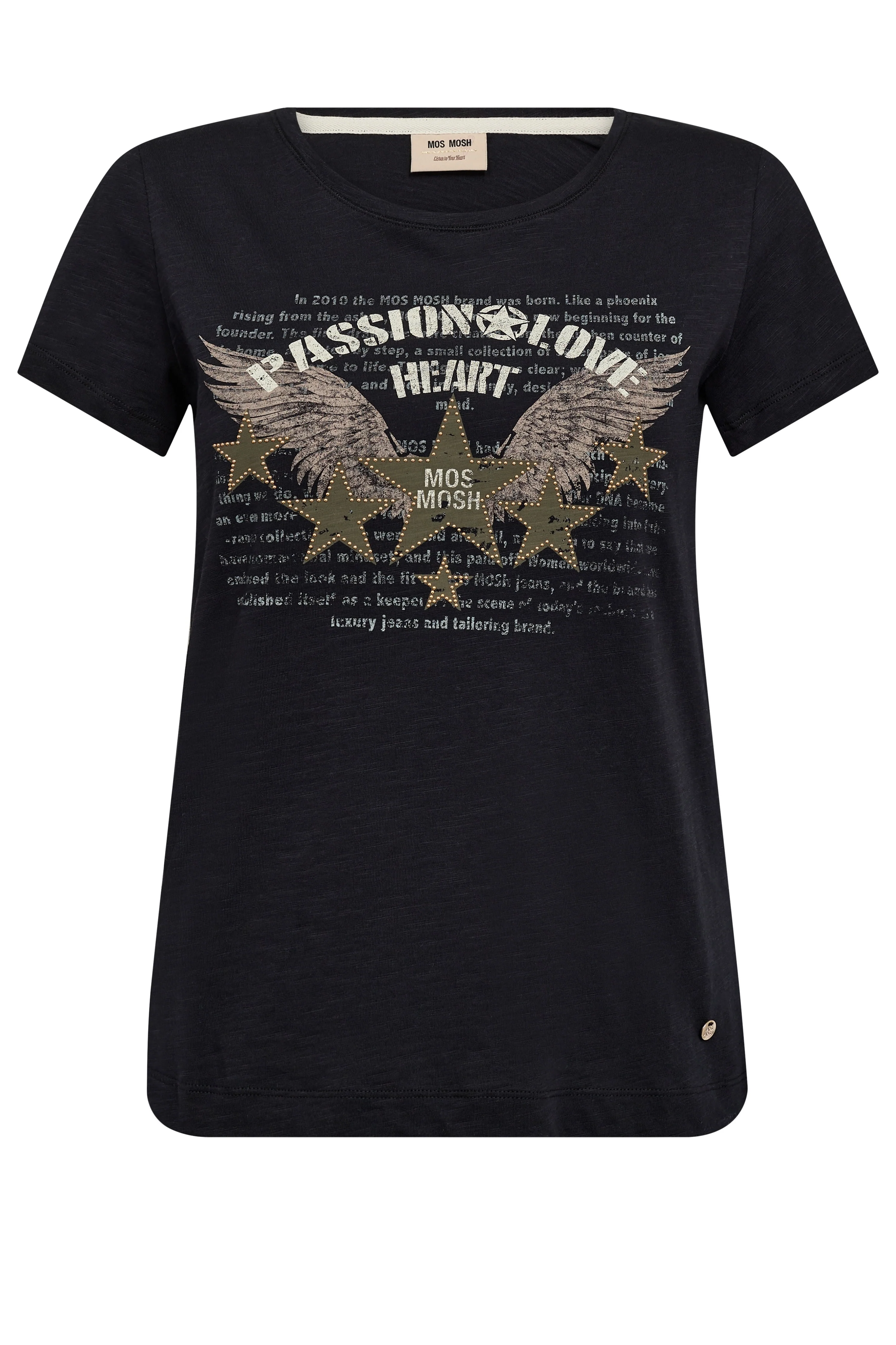 Zibby O-SS Tee | Black | T-shirt fra Mos Mosh