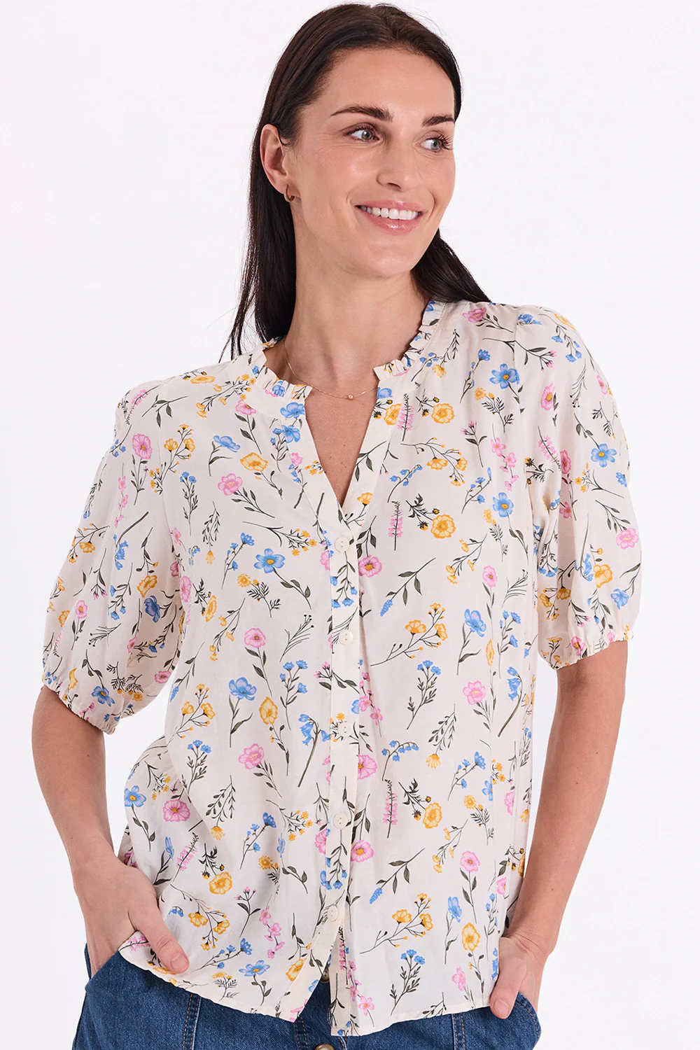 Molli Shirt 207740 | Star Off-White W. Golden Haze | Skjorte fra Freequent - Image 2
