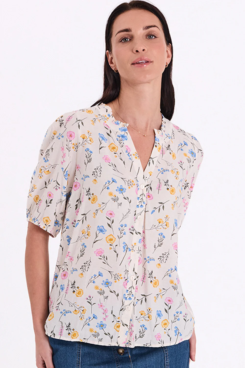 Molli Shirt 207740 | Star Off-White W. Golden Haze | Skjorte fra Freequent - Image 4