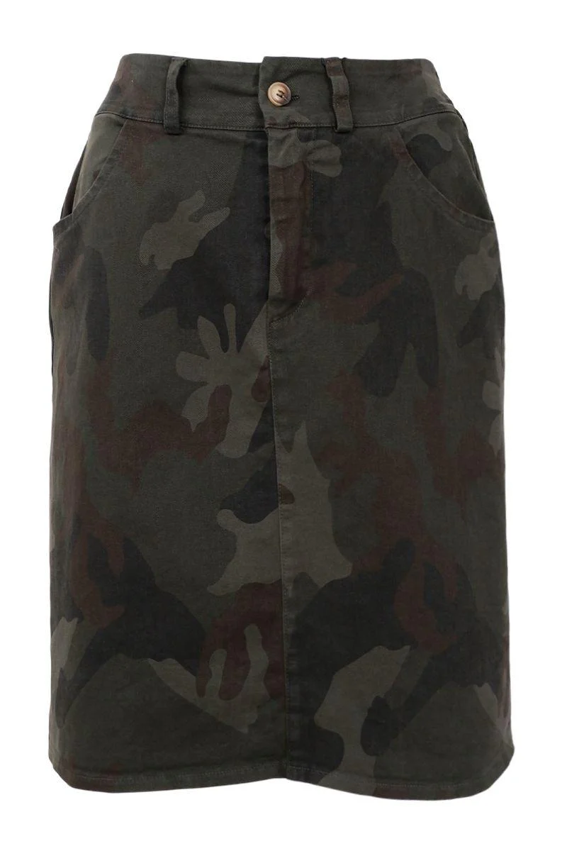 Morgan Short Skirt | Camouflage | Nederdel fra Black Colour