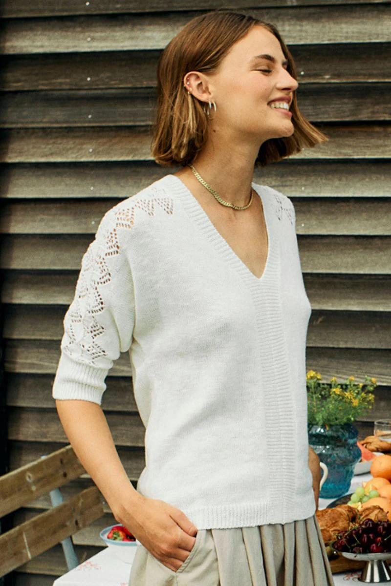 Must Pullover 203700 | Star Off-White | Strik fra Freequent - Image 4