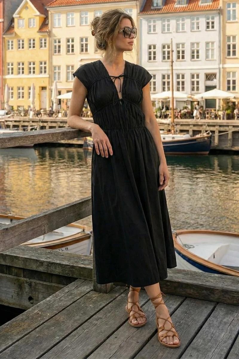 Mykonos Dress 570177 | Black | Kjole fra Atelier C - Image 3