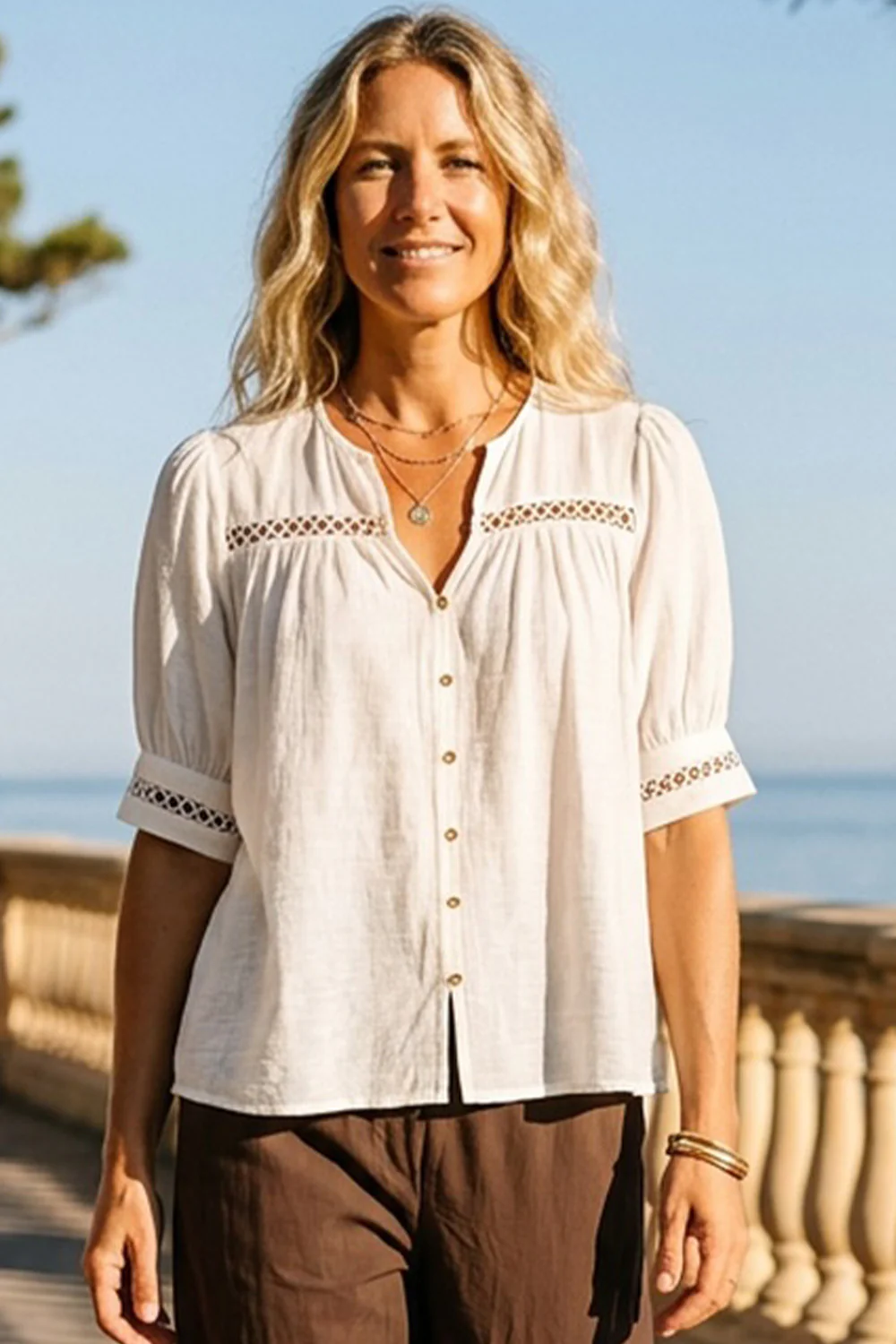 Nancy Blouse | White | Bluse fra Prepair