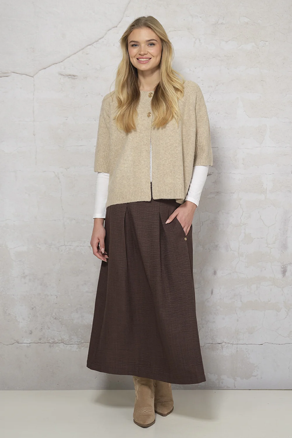 Naomi Knit Cardigan 2917 | Sand | Cardigan fra Prepair - Image 10