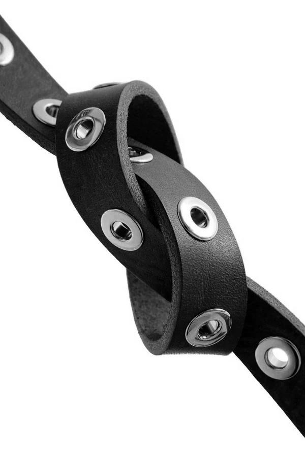 Narrow Belt Studs | Sort | Smalt bælte med sølv nitte huller fra Depeche - Image 3