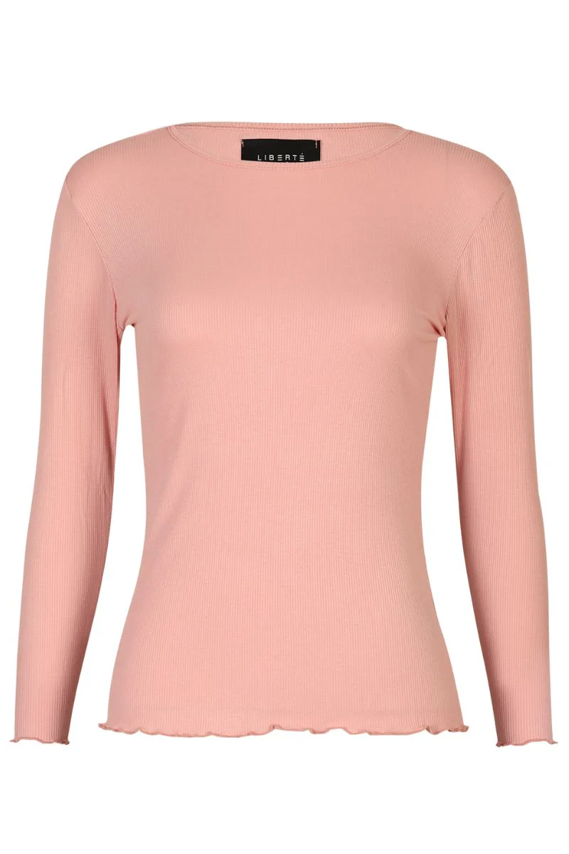 Natalia Ls Round Neck Blouse | Dusty Rose Solid