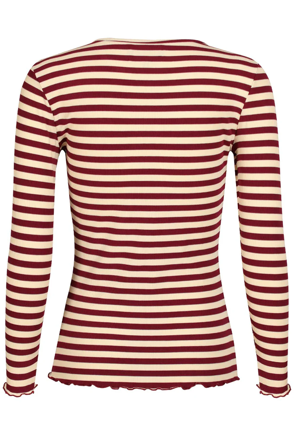 Natalia Ls Round Neck Blouse | Plum Creme Stripe - Image 4