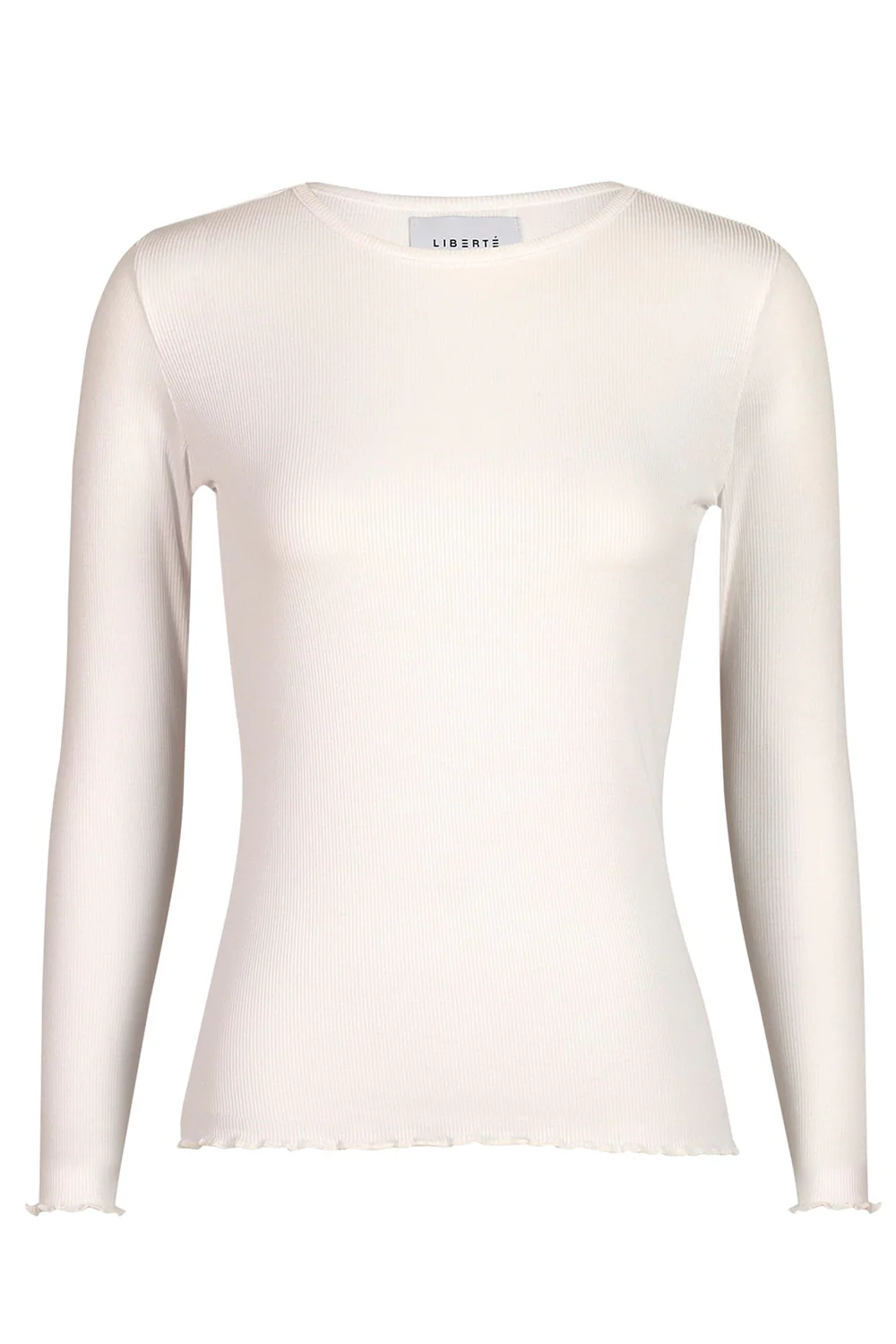 Natalia Ls Round Neck Blouse | White Solid