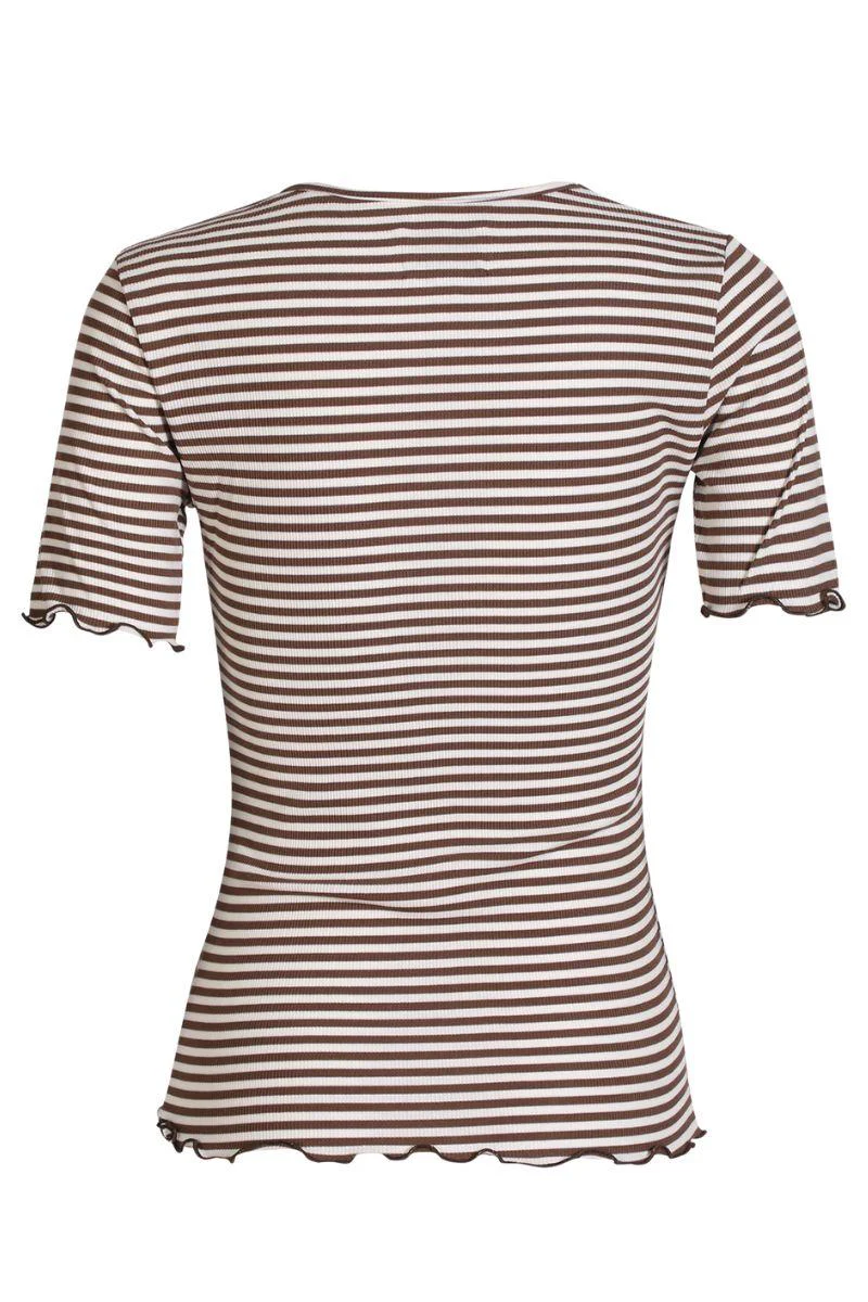Natalia Ss Blouse | Brown Creme Stripe - Image 4