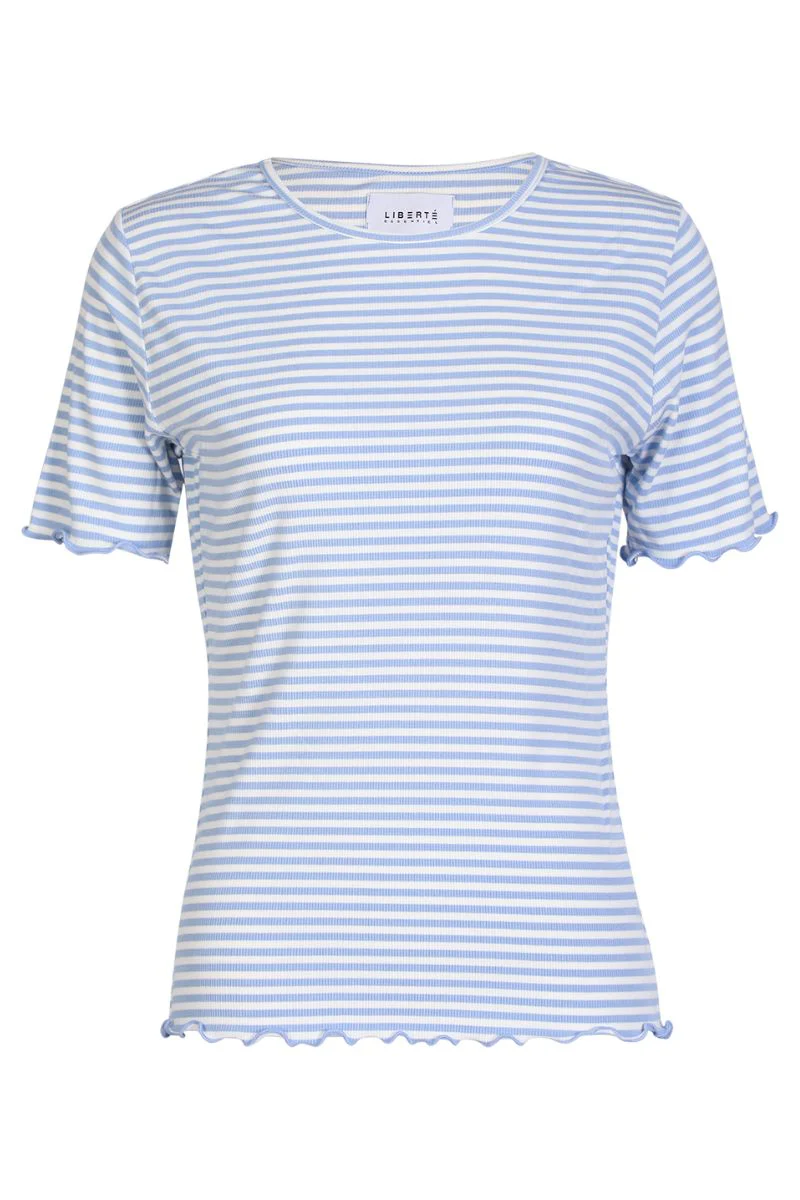 Natalia Ss Blouse | Light Blue White Stripe | T-shirt fra Liberté - Image 2