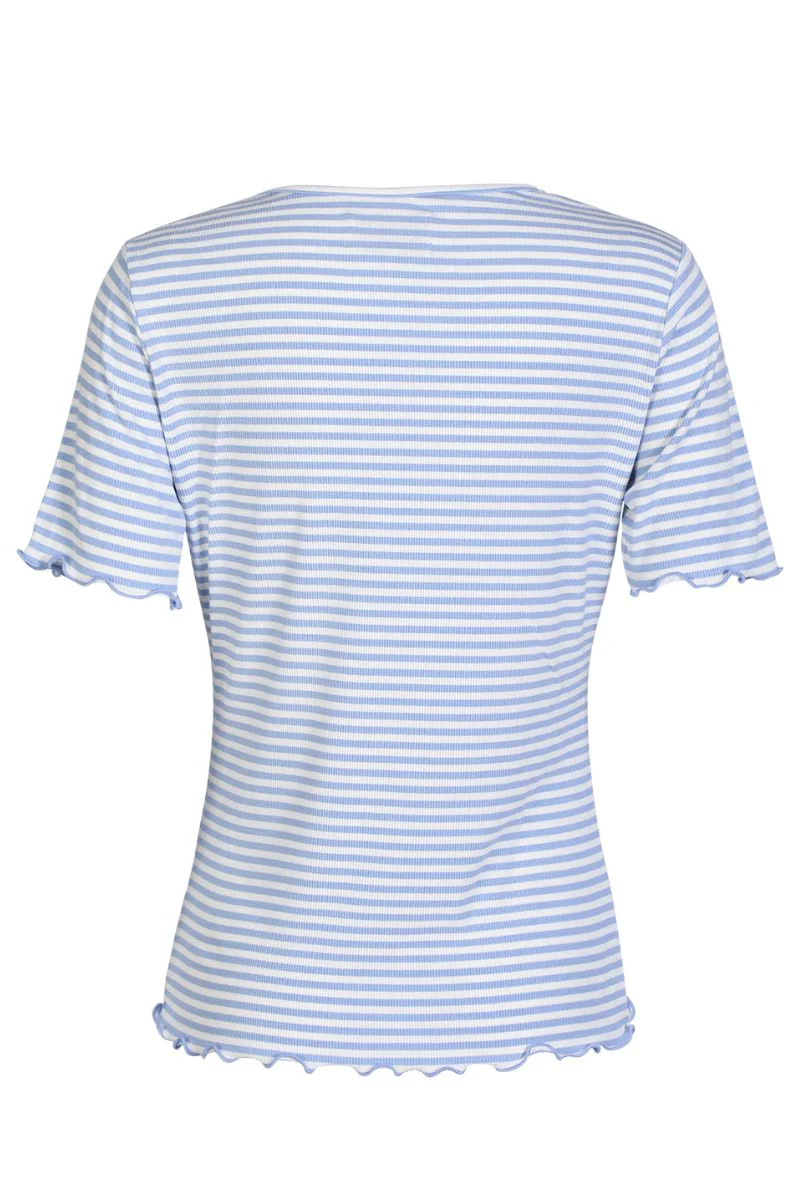 Natalia Ss Blouse | Light Blue White Stripe | T-shirt fra Liberté - Image 4