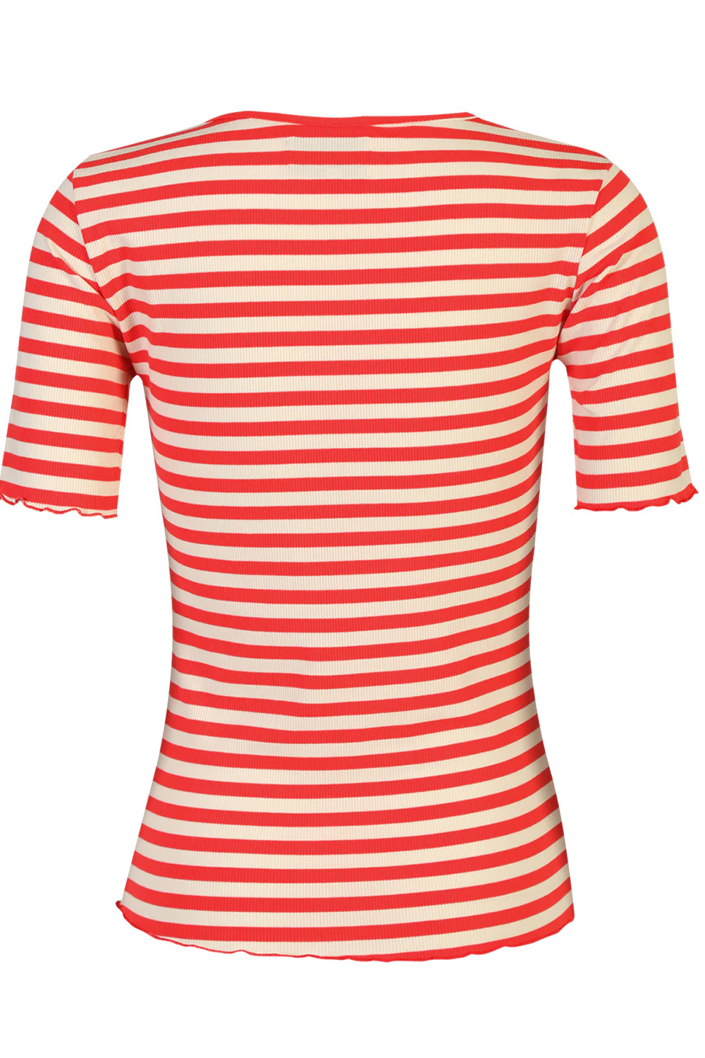 Natalia Ss Blouse | Lobster Red Creme Stripe - Image 4