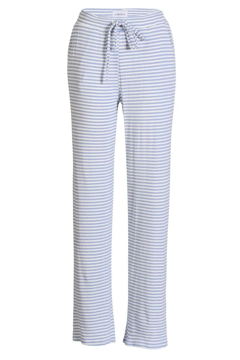 Natalia Straight Pants | Light Blue White Stripe | Bukser fra Liberté - Image 2