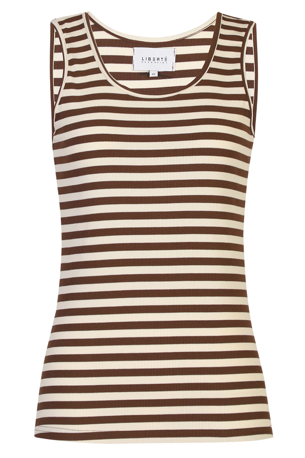 Natalia Tank Top | Brown Creme Stripe
