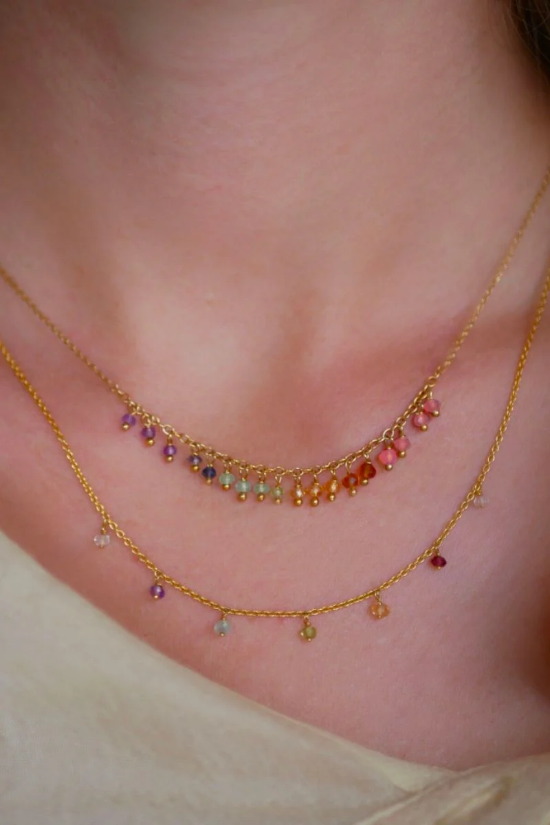 Necklace Feline | Mixed Gemstones | Halskæde fra Enamel - Image 2