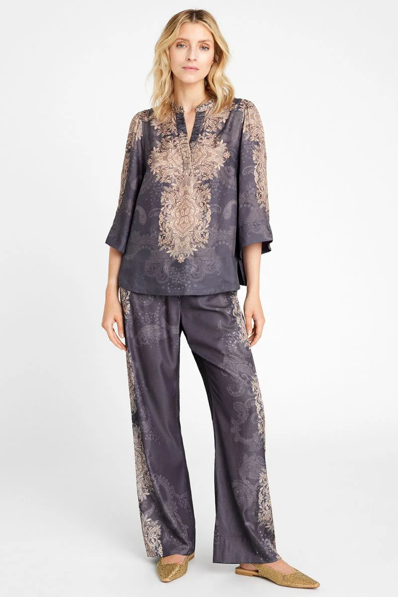 Neomi shirt 54614 | Grey/Sand | Skjorte fra Gustav - Image 4