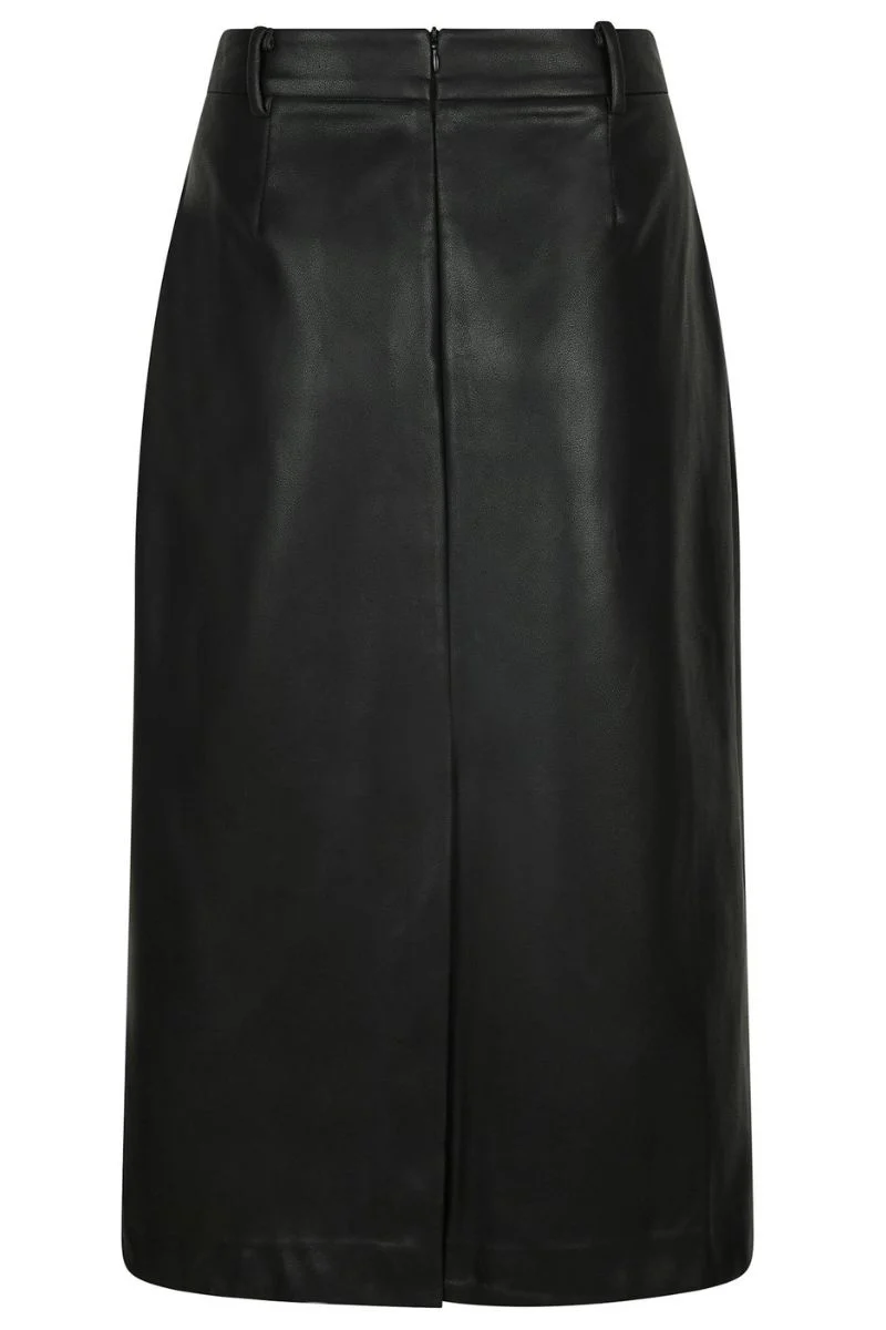 Nettie Faux Leather Skirt | Black | Nederdel fra Neo Noir - Image 3