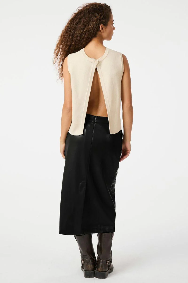 Nettie Faux Leather Skirt | Black | Nederdel fra Neo Noir - Image 5