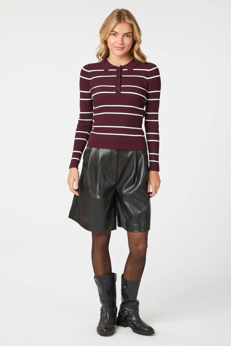 Nika Bermuda PU Shorts | Black | Shorts fra Neo Noir - Image 4