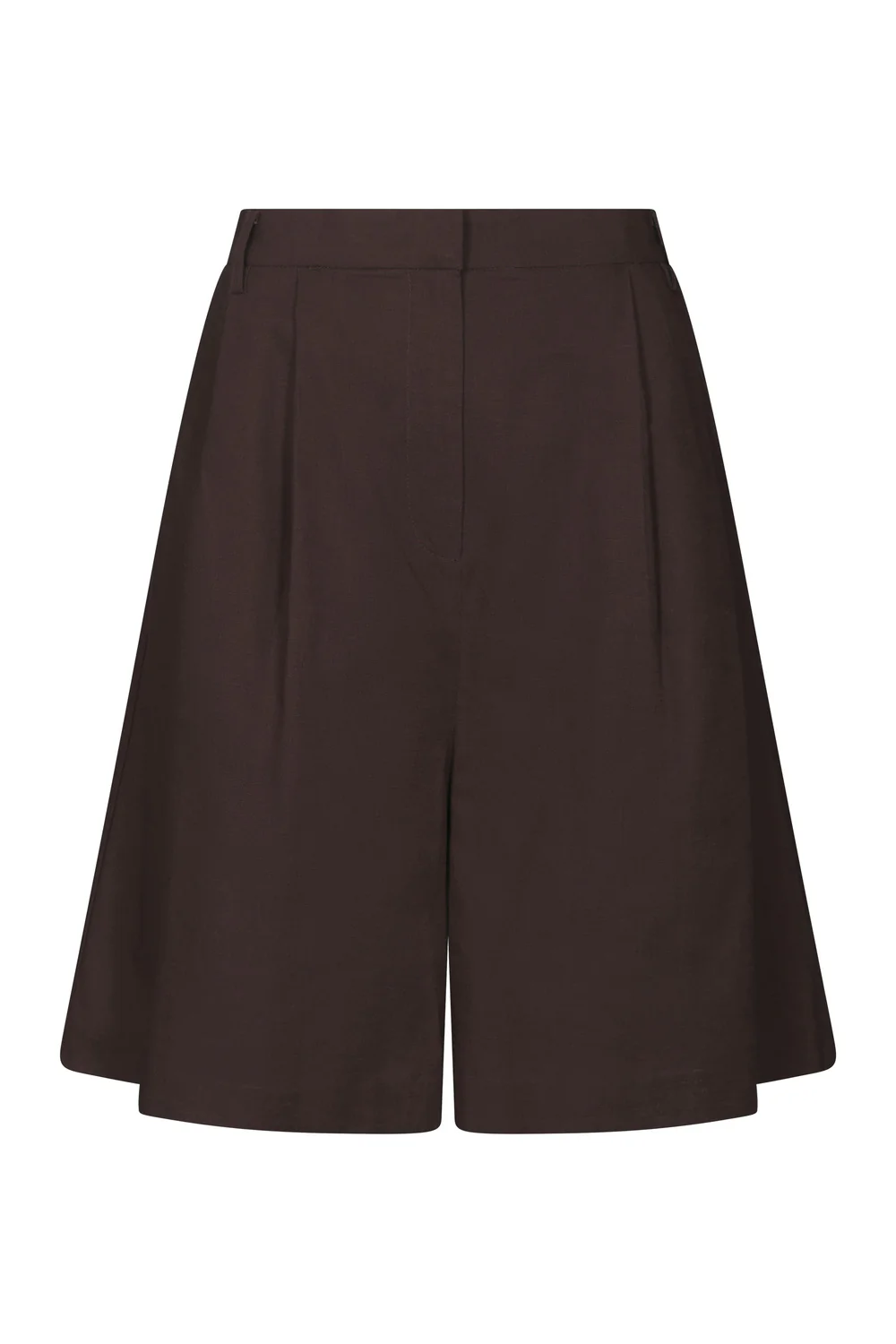 Nika Linen Shorts | Dark brown | Shorts fra Neo Noir