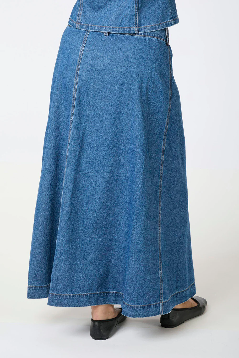 Nina Wrap Denim Skirt | Blue | Nederdel fra Neo Noir - Image 7