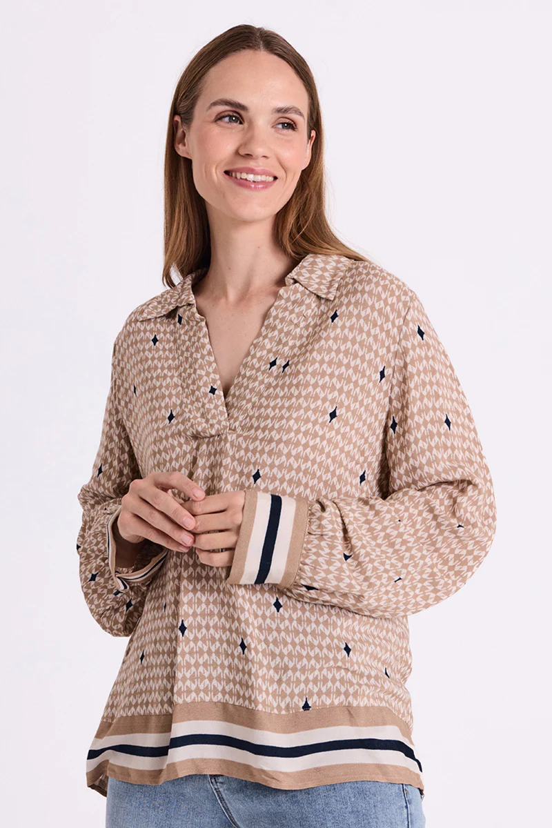 Nisa Blouse 207543 | Silver Mink W. Moonbeam | Bluse fra Freequent - Image 2