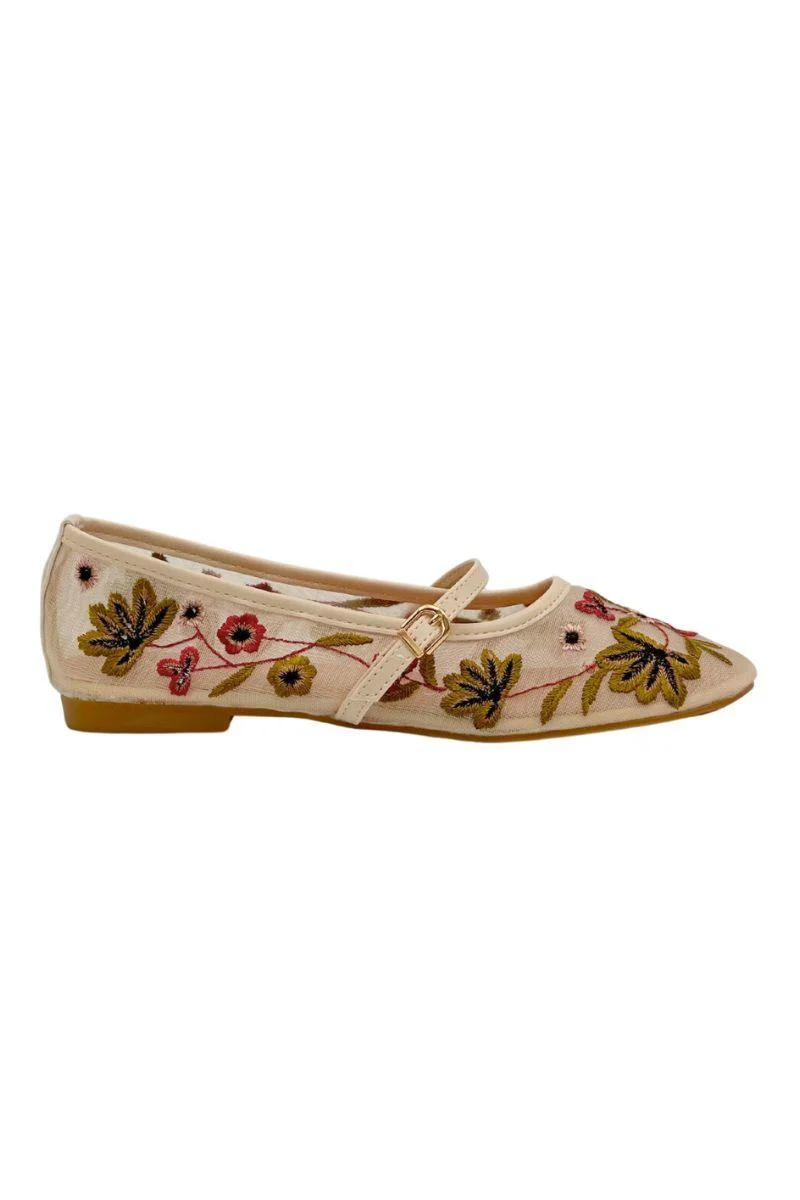 Noelle Floral Ballerina | Beige | Ballerina fra Lazy Bear - Image 2