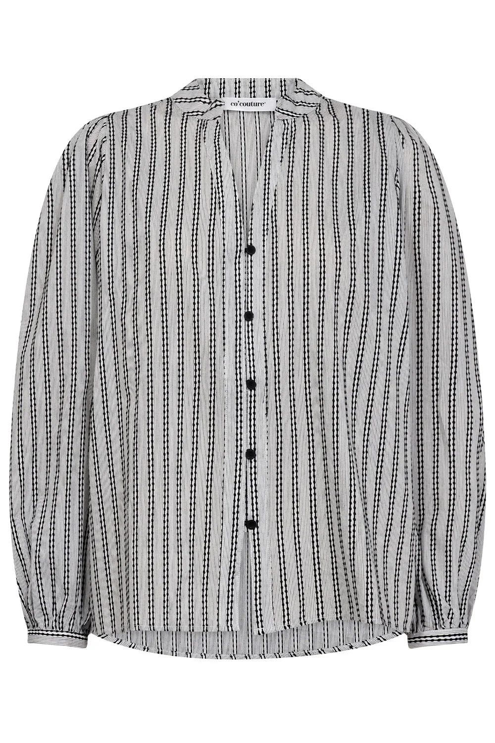 Nora V-Shirt 35778 | WhiteBlack | Bluse fra Co'couture - Image 2