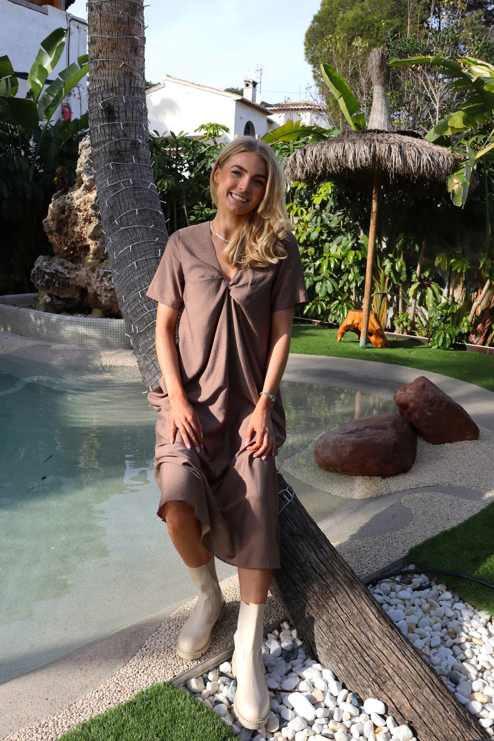 Notti Ss Dress | Brown - Image 2