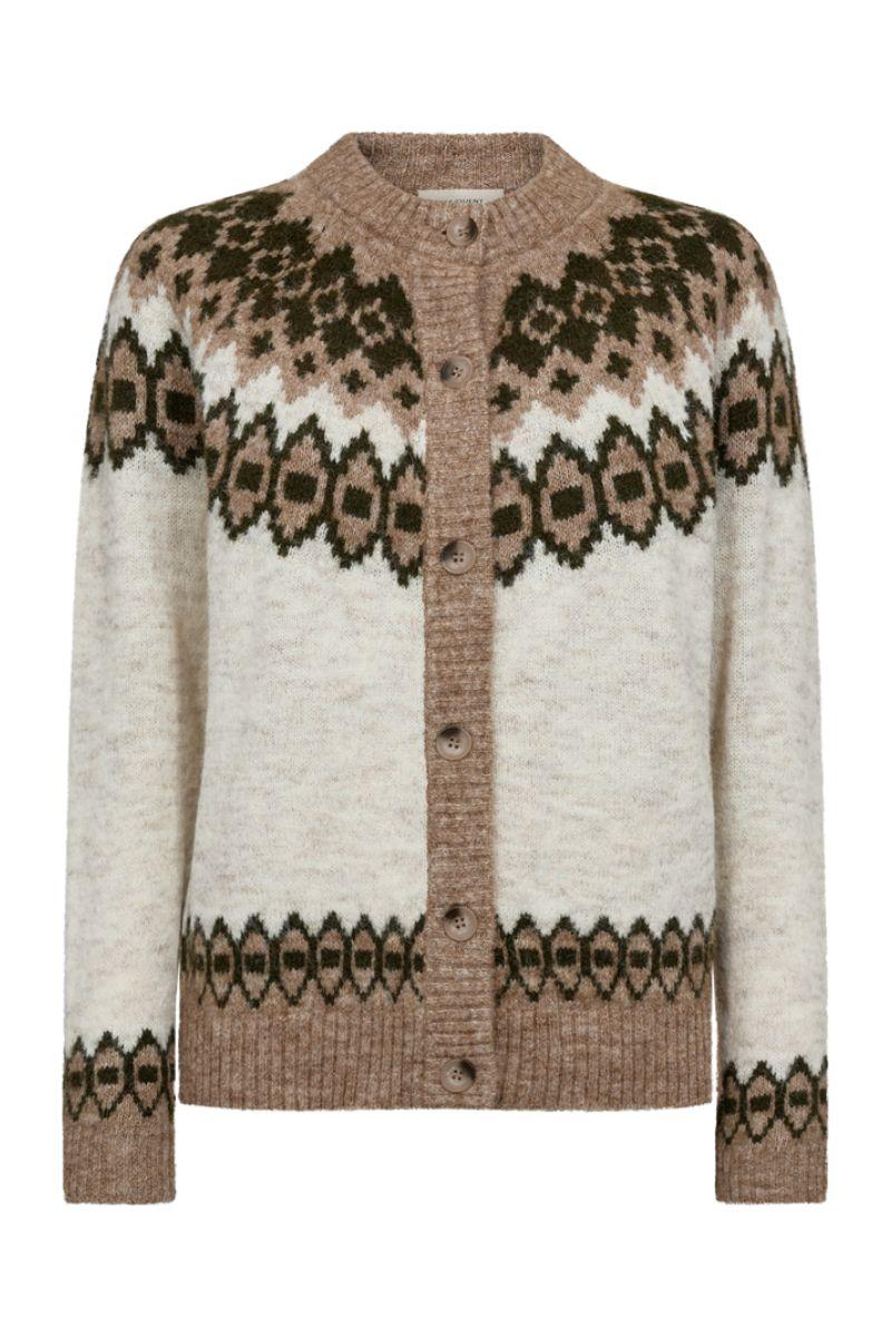 Novala Cardigan 206811 | Moonbeam Mel W Kombu Green Mel | Cardigan fra Freequent - Image 2